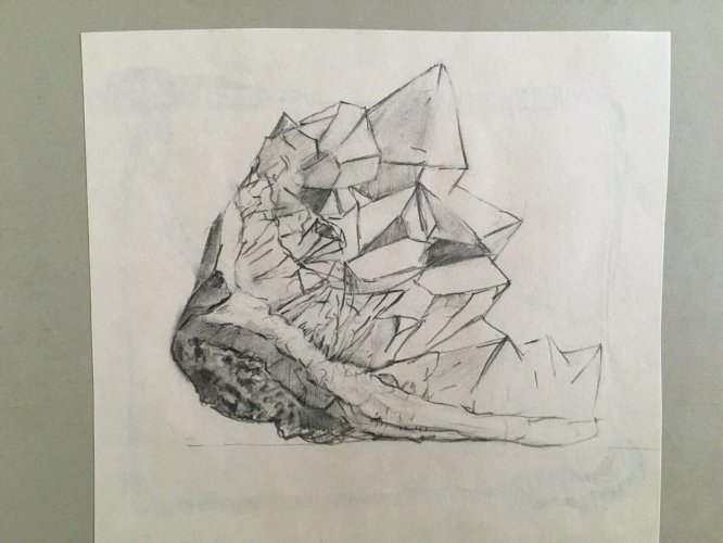 Dessin  Minéraux Pierre  Encre Et Mine De Plomb 1960 À Identifier