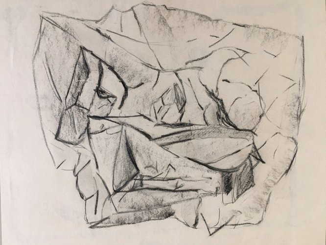 Dessin  Minéraux Pierre  Encre Et Mine De Plomb 1960 À Identifier