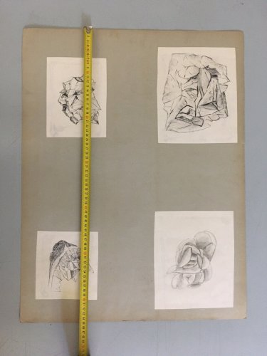 Dessin  Minéraux Pierre  Encre Et Mine De Plomb 1960 À Identifier