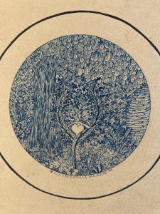 Miniature Drawing 1970 Ink Wash Claude Camille Variants To Identify Plant