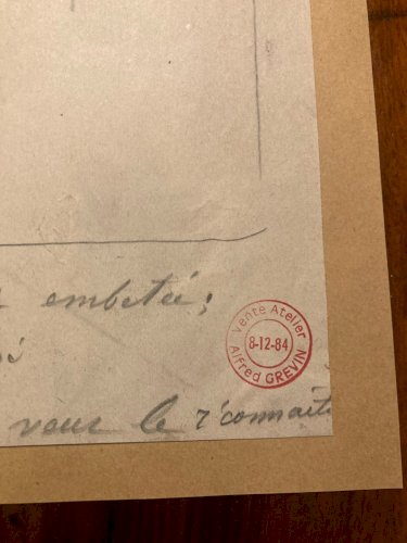 DESSIN ORIGINAL Alfred Grevin 1850 Étude Costume Crayon Papier Chevalier