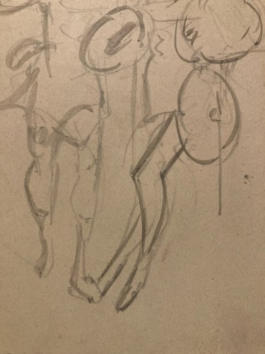 DESSIN ORIGINAL Alfred Grevin 1850 Étude Costume Crayon Papier Chevalier