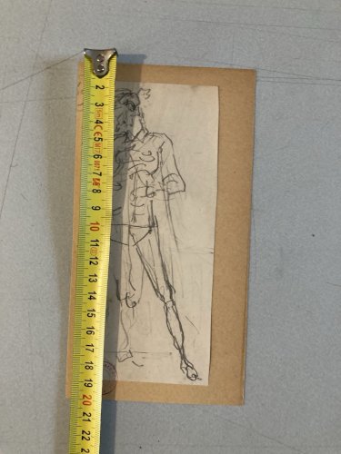 DESSIN ORIGINAL Alfred Grevin 1850 Portrait Crayon Papier Ancien Art Homme