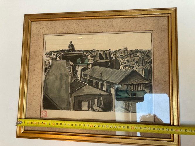 Dessin Original Architecture Encre Lavis Aquarelle Papier Toulouse?