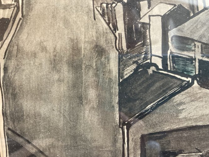 Dessin Original Architecture Encre Lavis Aquarelle Papier Toulouse?