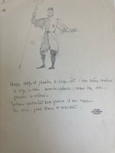 Dessin Original Crayon 1830 XIXe Jules Robert Auguste Étude Jeu Carte Art