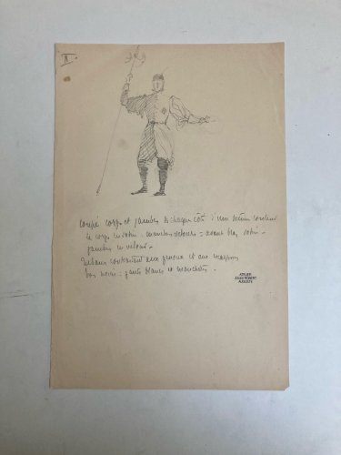 Dessin Original Crayon 1830 XIXe Jules Robert Auguste Étude Jeu Carte Art