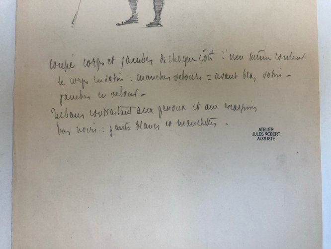 Dessin Original Crayon 1830 XIXe Jules Robert Auguste Étude Jeu Carte Art