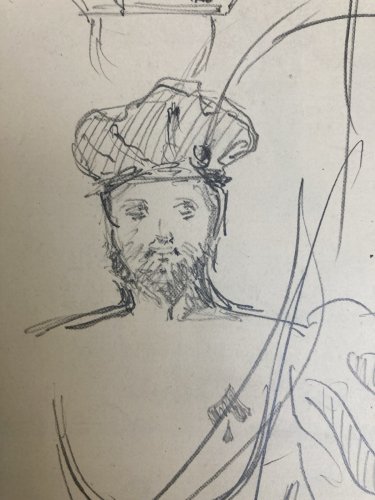 Dessin Original Crayon 1830 XIXe Jules Robert Auguste Étude Jeu De Cartes Ancien