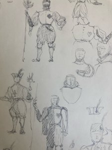 Dessin Original Crayon 1830 XIXe Jules Robert Auguste Étude Jeu De Cartes