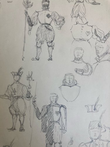 Dessin Original Crayon 1830 XIXe Jules Robert Auguste Étude Jeu De Cartes