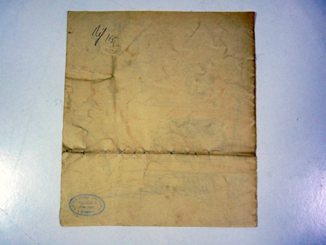 Dessin original début XX° de François GUIGUET, 1914 tampon D - 16 x 14 cm
