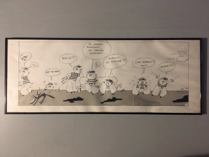 Dessin OriginAl Encre Bande Dessinée BD Signé A Identifier Cigarette Tabac