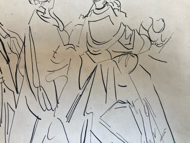 Dessin Original Encre Les Rois Mages Jesus Christ Sur Papier Crayon