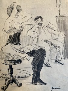 Original Drawing Ink Prostitution Prostitute Jean Louis Forain Woman 1930 Art