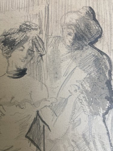 Dessin Original Portrait Jean Louis Forain Femme 1930 Nouveau Déco Art Encre XXe