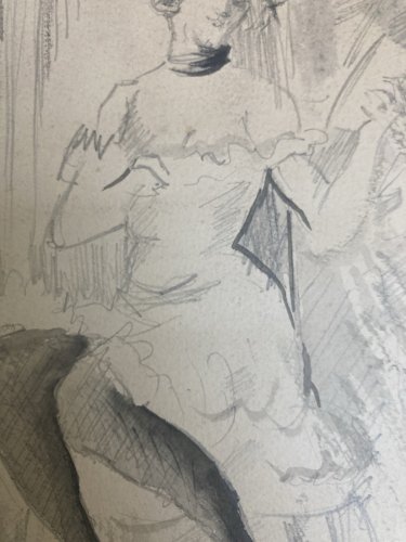 Dessin Original Portrait Jean Louis Forain Femme 1930 Nouveau Déco Art Encre XXe