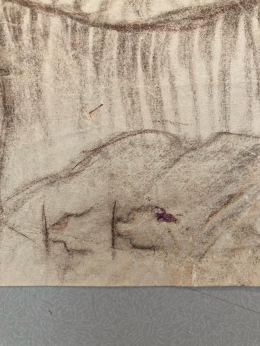 Dessin Papier 1940 Jeanne Kosnick Kloss crayon Portrait Expressionnisme Drawing