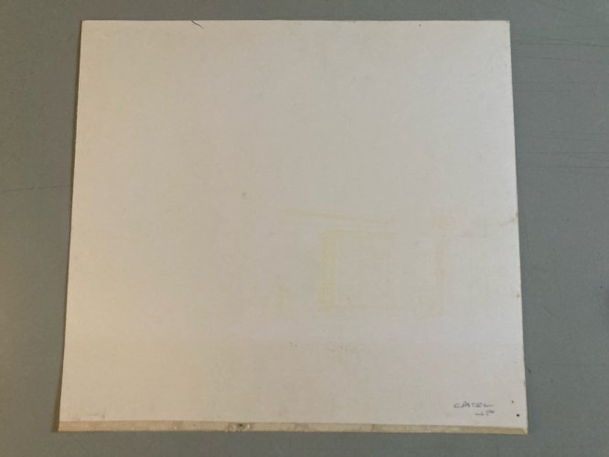 dessin Papier Crayon Sur Papier 1960 Intérieur Architecte Lit Bureau