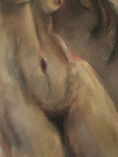 Dessin Papier Fusain Femme étude classique Cubiste Post Cubisme 1978 Art