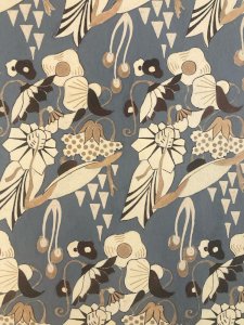 Drawing Painting 1930 Original Art Deco Abstract Gouache Old Paper Flower