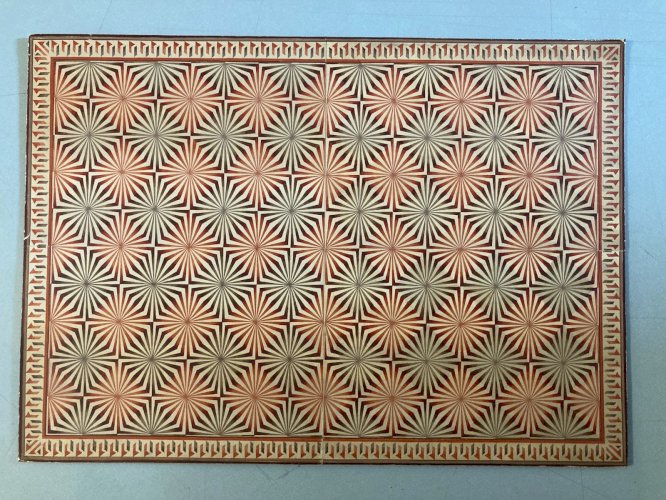 Dessin Peinture 1930 Original Art Deco Abstrait Gouache Papier Ancien Motif