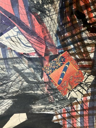 Dessin  Peinture Aquarelle Collage Papier abstraction 1969 Abstrait Géométrique