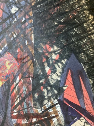 Dessin  Peinture Aquarelle Collage Papier abstraction 1969 Abstrait Géométrique