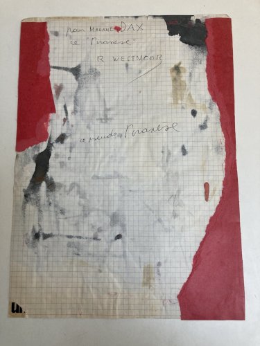 Dessin  Peinture Aquarelle Collage Papier abstraction 1970 Abstrait Géométrique