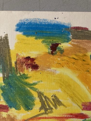 Dessin Peinture Art Craie Grasse XXe Abstrait 1990 À Identifier Abstraction