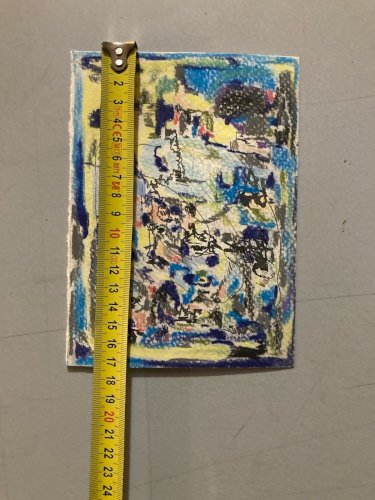 Dessin Peinture Craie Grasse Abstrait 1990 À Identifier  Abstraction Art XXe