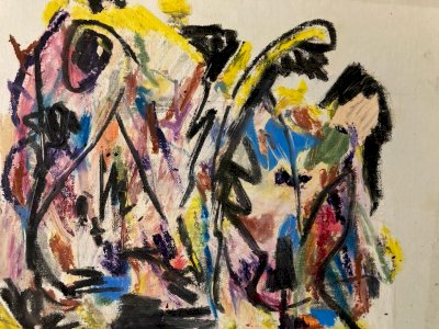 Drawing Painting Chalk Grasse 20th Abstract 1990 To Identify Art Abstraction