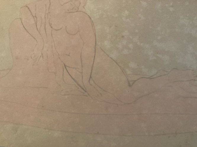 Dessin Peinture École Française Femme Atelier Académique Ancien 1950