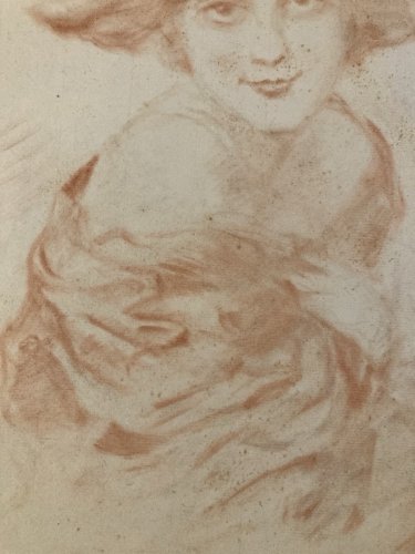 Dessin Peinture Fusain Jeune femme Art Deco Portrait Charles James Way