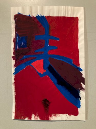 Dessin Peinture Gouache Abstrait 1980 Non Signé À Identifier  Abstraction