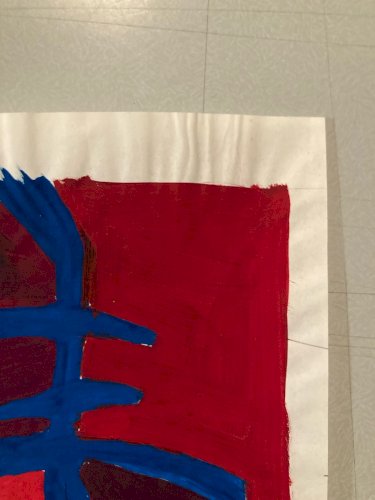 Dessin Peinture Gouache Abstrait 1980 Non Signé À Identifier  Abstraction