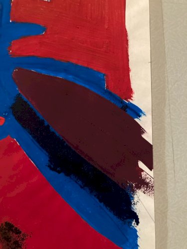 Dessin Peinture Gouache Abstrait 1980 Non Signé À Identifier  Abstraction