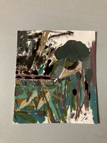 Dessin  Peinture Gouache Sur Papier abstraction 1980 Abstrait Géométrique Yk