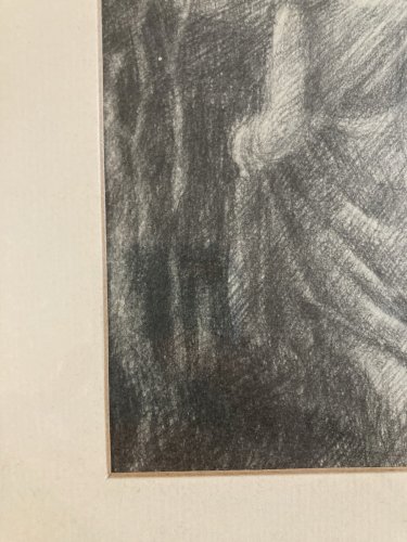 Dessin portrait Jeune Femme Début Art Deco A Identifier Crayon Arbre