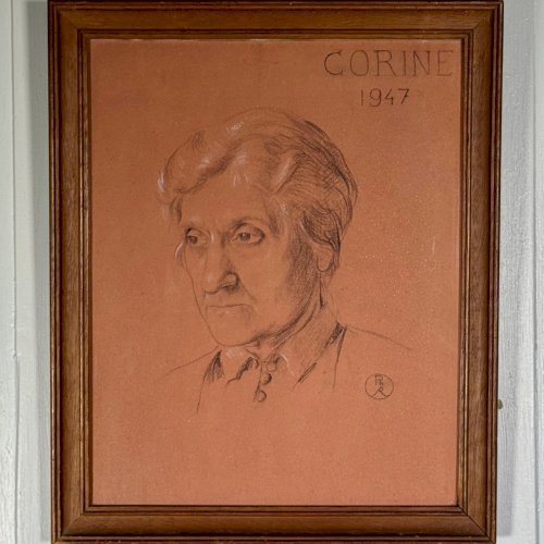 Dessin représentant Corine en 1947 par Philippe Rouart monogramme A5863