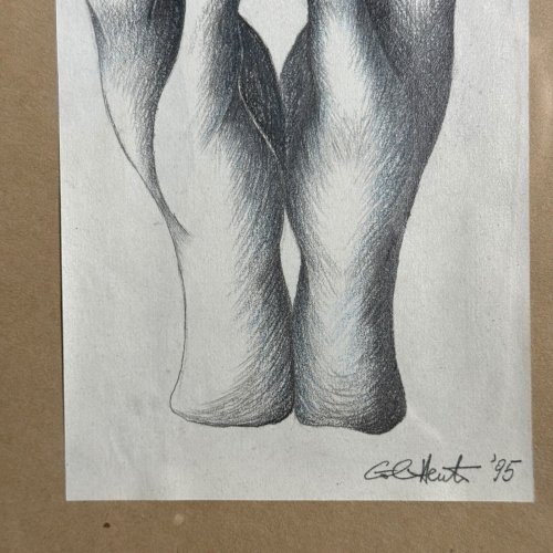 Dessin représentant des mains par Calin Hentea XXe A5558