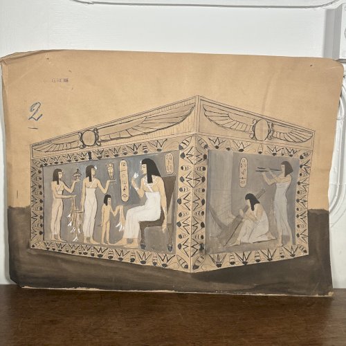 Dessin représentant un temple égyptien 1924 par Berger-Lheureux L1036
