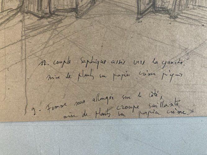 Dessin Rondin Auguste Musée Sculpture Crayon 1970 A Identifier Art Ancien