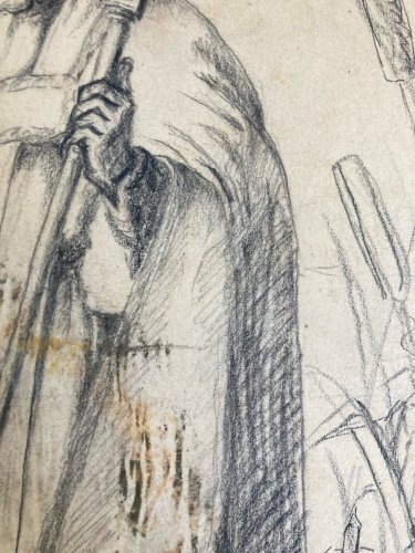 dessin Saint Bertrand Du Comminges Crocodile crayon XIXe art Curiosité