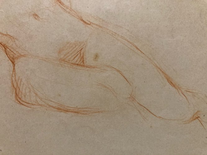 Dessin Sanguine Nu Nue Pierre LAPRADE Papier Femme Atelier Modèle Art Deco 1950