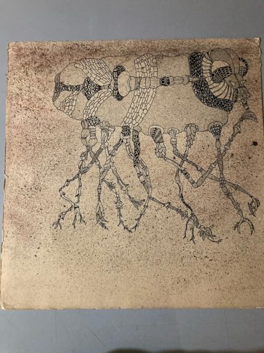 Dessin Squelette Insecte 1960 Curiosité Art Encre Surréaliste Ancien