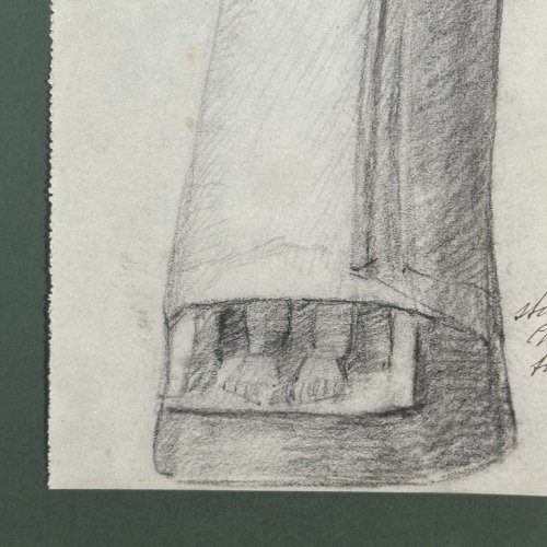 Dessin statue chaldéenne trouvée à Tello par M. de Sarzec L1044