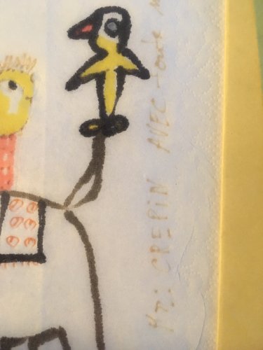 Dessin Sur Mouchoir  Féerique Art Brut Outsider 2002 Joâo Lourenço