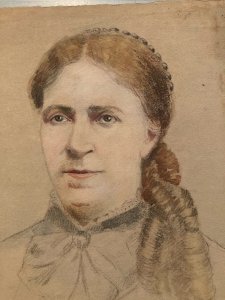 Dessin Sur Papier Portrait Gouache Femme Art Deco Ancien 1935 A Identifier