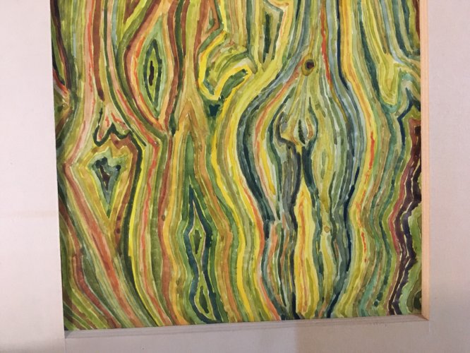 Dessin Surréaliste Gouache Papier Jacques Allonsius 1974 Adam Et Eve